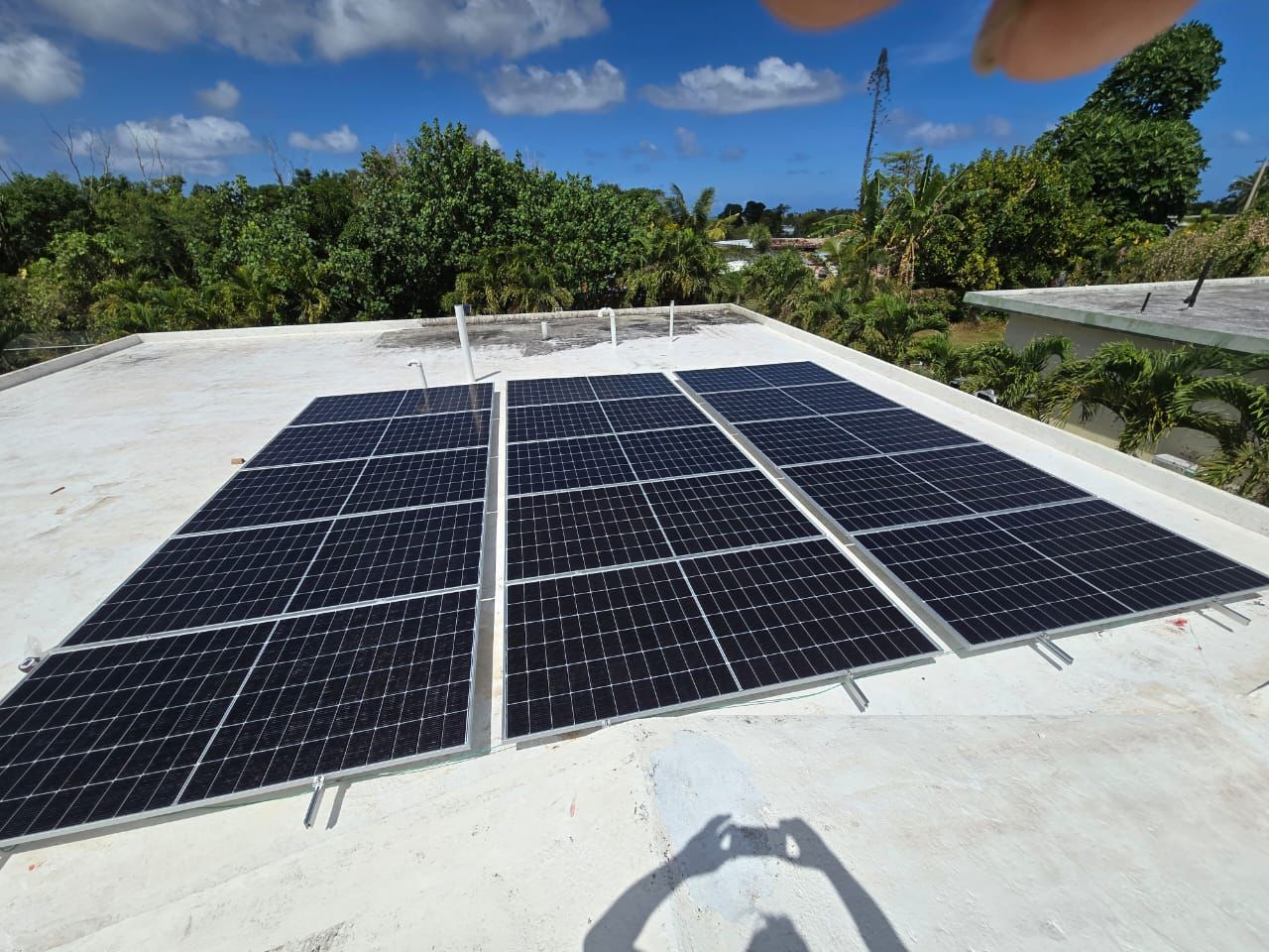 Flat Concrete Rooftop Solar Panels
